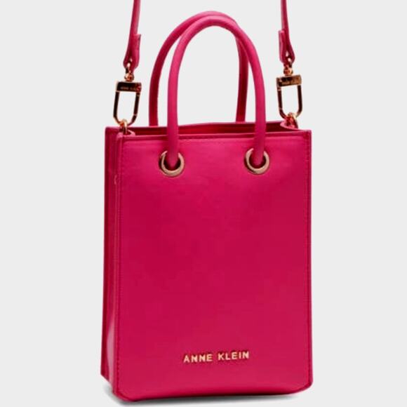 Anne Klein Mini Tube North/South Crossbody Bag  Flash Pink - Picture 1 of 7